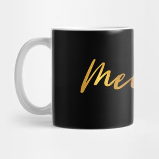 Melissa Name Hand Lettering in Faux Gold Letters Mug